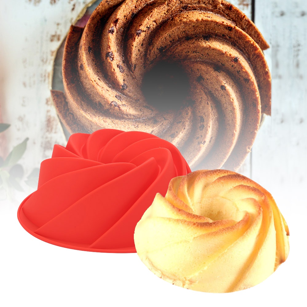 【Silikon】Cetakan Puding Spiral/Loyang Kue Swirl/Cetakan Kue Swirl/Pudding Spiral Mold