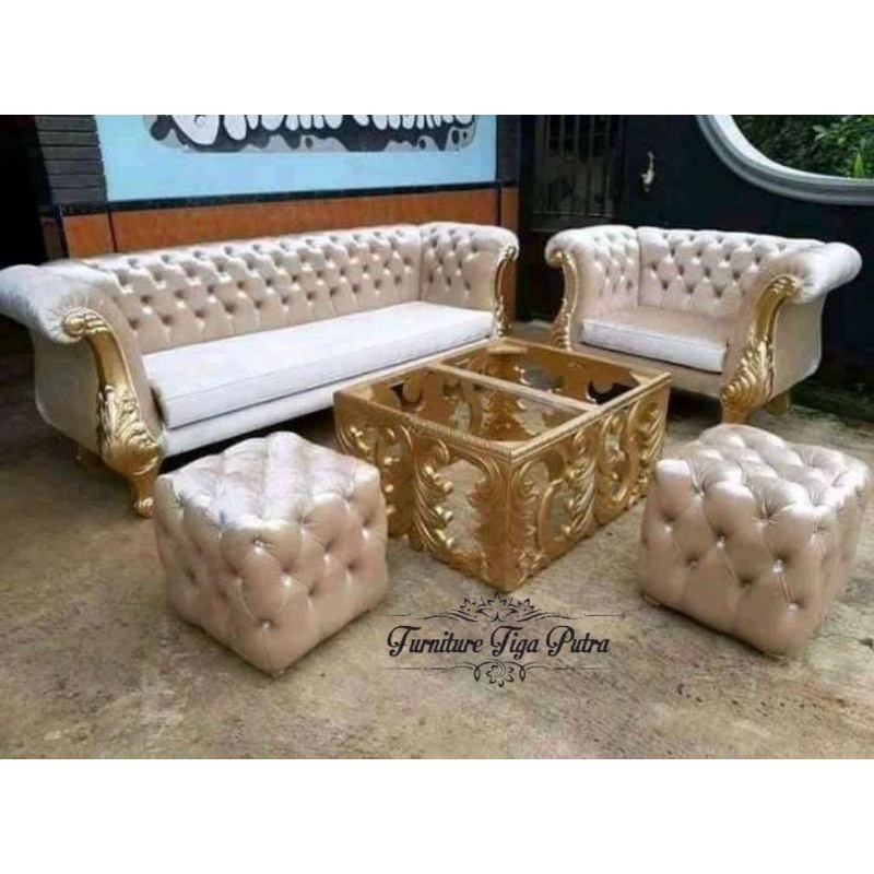 kursi sofa tamu chester custom modern