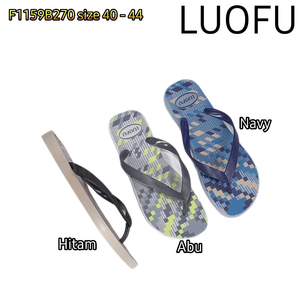 LUOFU ORIGINAL jelly sandal karet empuk murah jepit cowok sendal pria import F1159B270