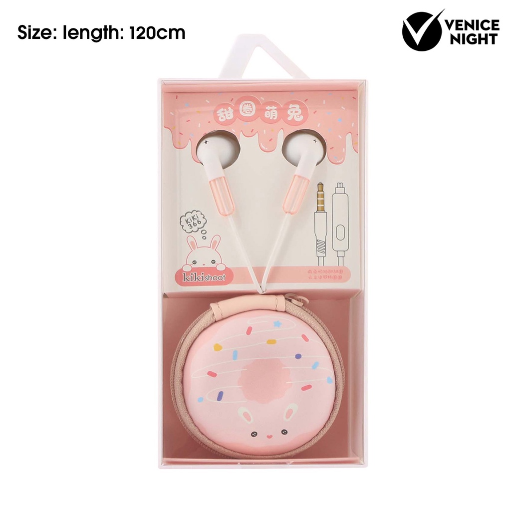 (VNEP) (Berkabel) Earbud High Fidelity Mega Bass Cartoon 3.5mm Earphone Stereo dengan Mikrofon untuk Berlari