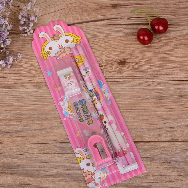 MINI STATIONERY SET ALAT TULIS SEKOLAH 5 in 1 KARAKTER LUCU