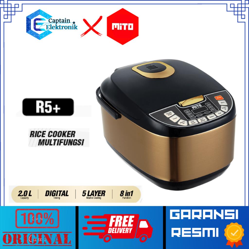 Mito R5 Plus Digital Rice Cooker R5+ 8 in 1 Kapasitas 2 Liter Original resmi