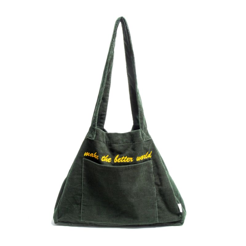 Totebag Corduroy/ / Tote Bag Aesthetic / Tote Bag Magnetic / Hijau / Beige  / Hitam / Vintage / korea / Lemas / Premium / murah
