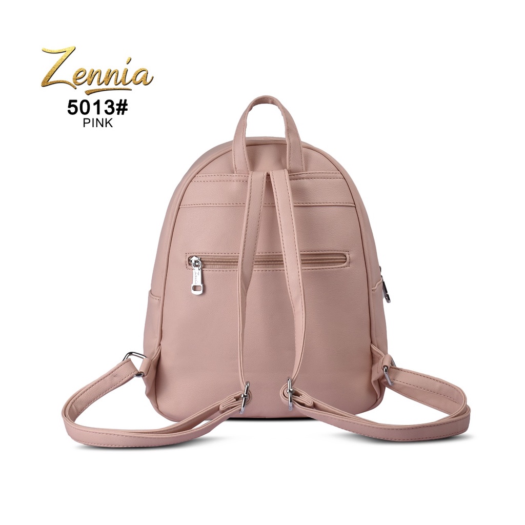 Tas Wanita Zennia 5013 Tas Kulit Korea Wanita Punggung Anak Remaja Ransel Sekolah Kuliah Kerja Outdoor Trendy Fashion