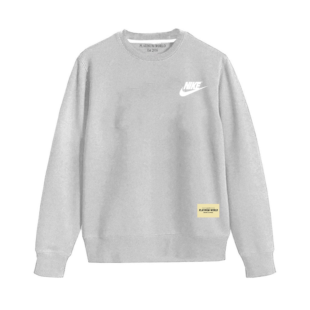 PLATINUM WORLD 75 Crewneck Jaket Sweater Logo Nike Grey - Abu Dongker Basic  Authentic Quality