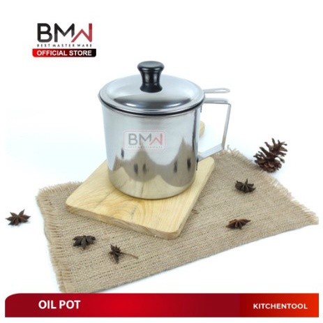 BMW Oil pot Stainless - Tempat Saringan Minyak Goreng - 1.3 Liter