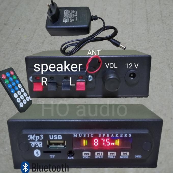 amplifier mini mp3 bluetooth fm usb ampli rakitan plus adaptor 12 volt