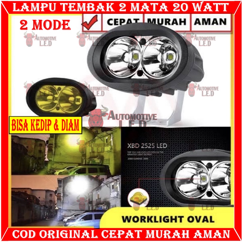 ORIGINAL LAMPU TEMBAK 2 MATA OVAL 20 WATT BISA FLASH | CWL 2 MATA  20 WATT