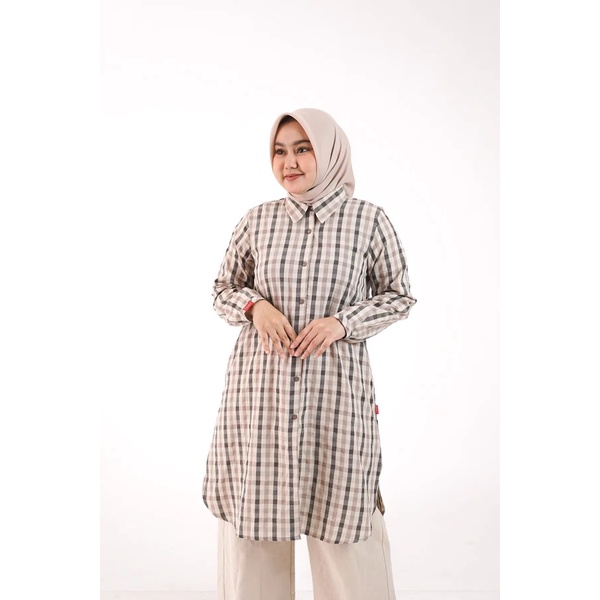 L Tunik Basic Gingham Dauky / Tunik baru Dauky / Dauky Tunic