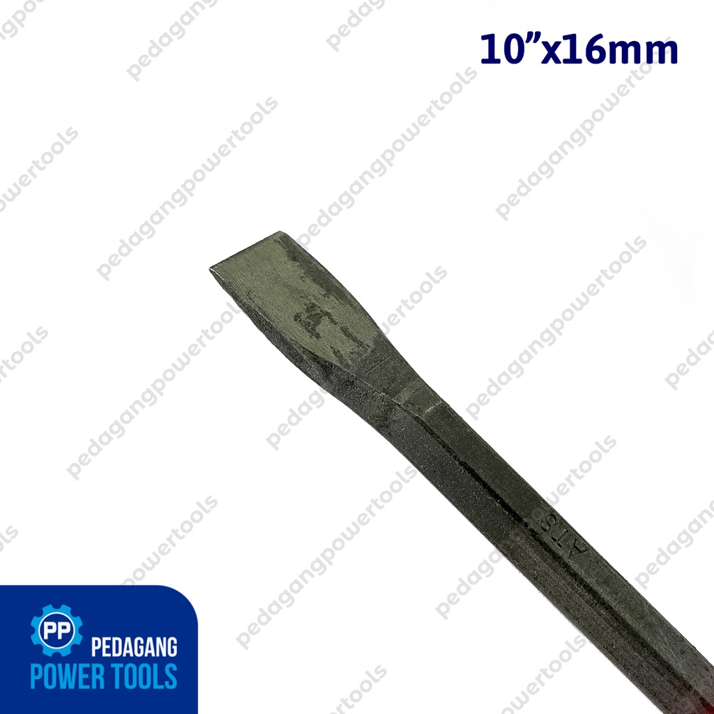 ATS PAHAT BETON 10&quot; RATA GAGANG KARET BETEL TOPI BESI BATU FLAT CHISEL