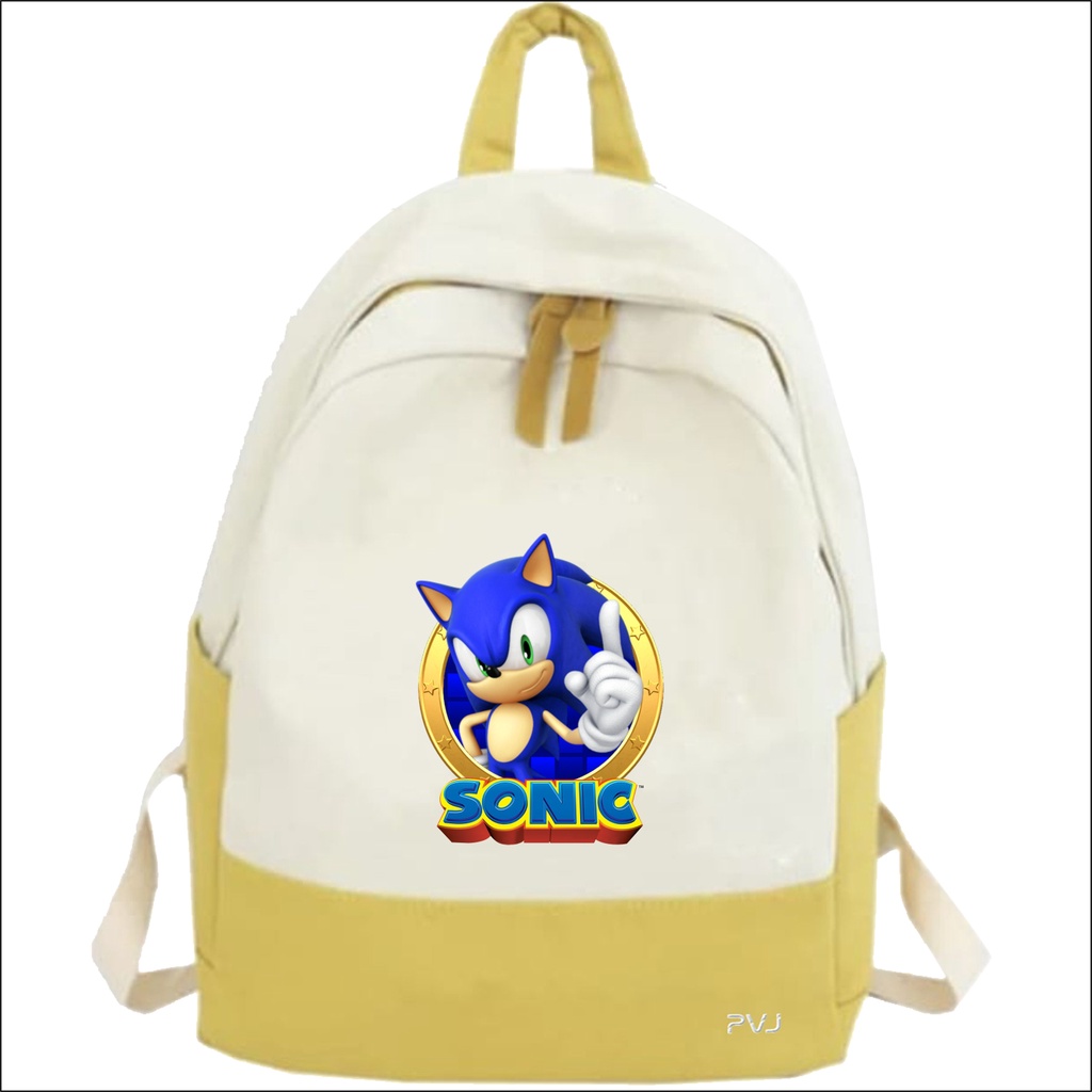PVJ Tas Ransel Anak Sekolah Laki Laki Motif Sonic