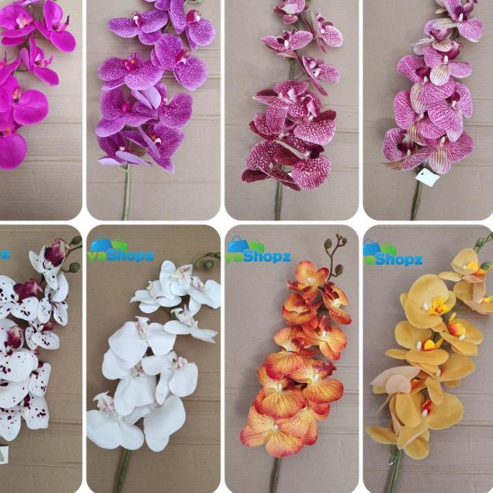 ➾ Anggrek X9 Latex Besar Jumbo Tinggi 1 meter / Orchid Artificial Bunga Anggrek Plastik [ TANPA POT 