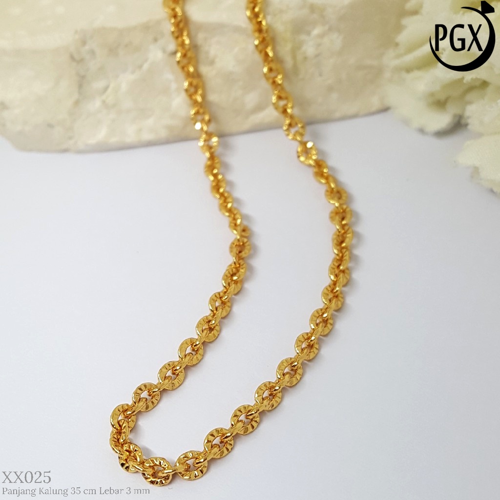 PGX Kalung Pria Wanita Xuping Perhiasan Lapis Emas Aksesoris Fashion Premium - XX025