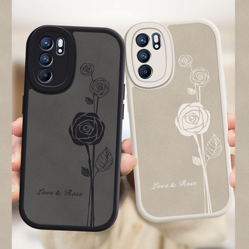 Case OPPO Untuk A3s A5s A9 2020 A11K A12 A15 A16 A31 A33 A52 A54 A57 A74 A76 A92 A95 A96 Motif Mawar Soft Casing F9 F11 Reno 45 6 7Z