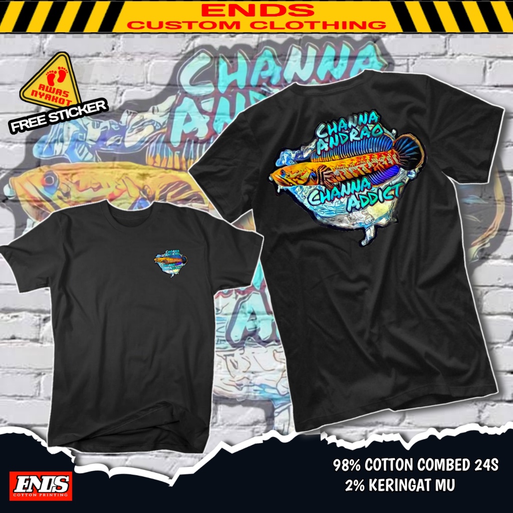 Kaos Channa Limbata Snakehead Local Pride Chana Baju Ikan Hias Fish Predator Aquascaper Mancing Mani
