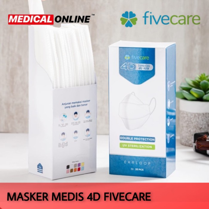 MASKER FIVECARE 4D 4PLY FILTER MASKER MEDIS EVOPLUSMED MEDICAL ONLINE CT464, PERLENGKAPAN MEDIS