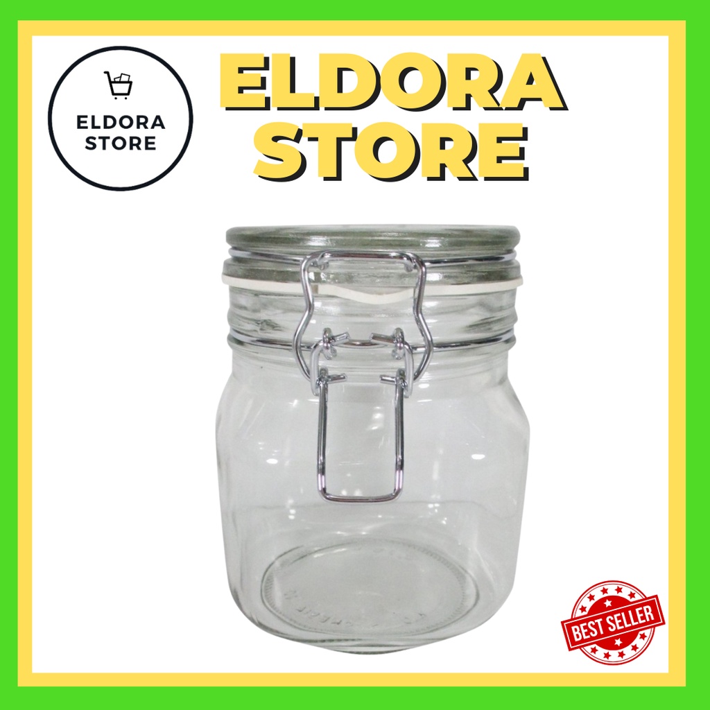 TOPLES KACA KEDAP UDARA 0.75L | Glass Food Jar With S/S Clip 0.75 L | TOPLES KACA MURAH | TOPLES KED
