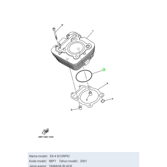 ORING BLOK SCORPIO ASLI OR YAMAHA 93210 78544