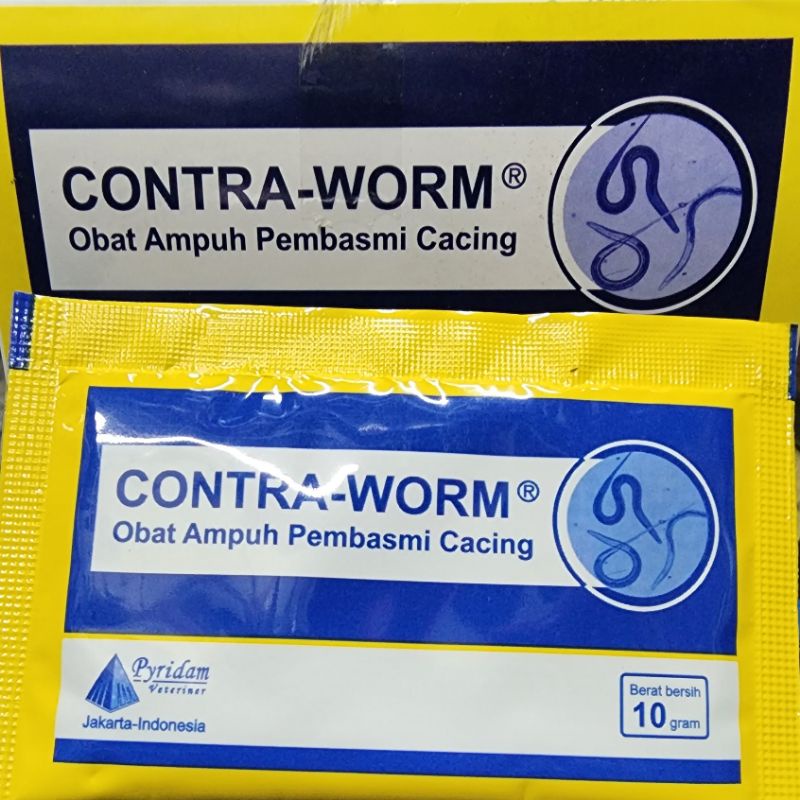 10 gram CONTRA-WORM obat ampuh pembasmi cacing contra worm obat cacing ayam burung bebek sapi kuda kambing dan hewan lainnya simple