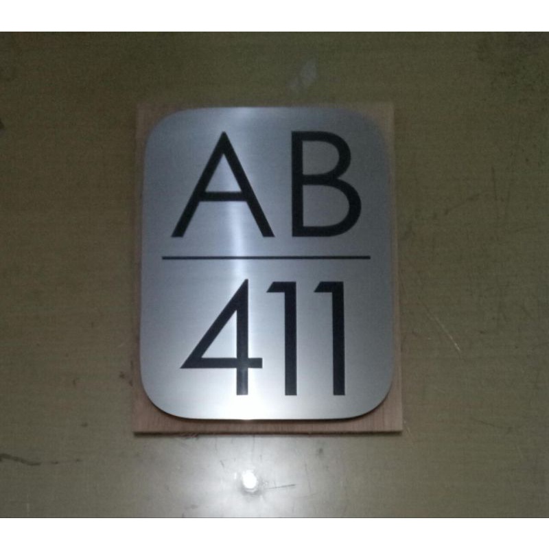 Nomor rumah stainless steel etching