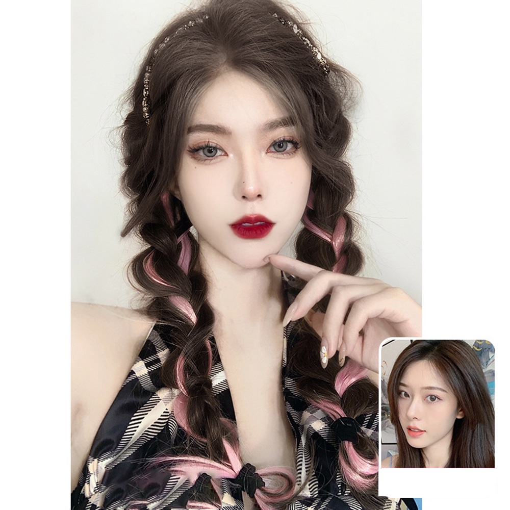 1 Pc Wig Rambut Palsu Model Kepang Twist Ponytails Warna Gradien Natural Untuk Aksesoris Perempuan