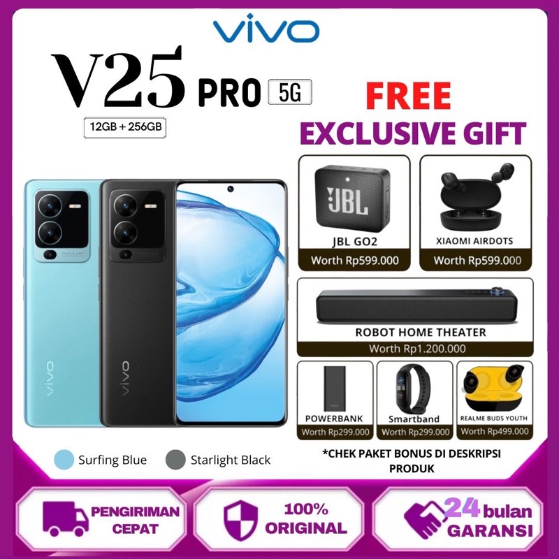 VIVO V25 PRO 5G RAM 12/256 GB Garansi Resmi 2 Tahun
