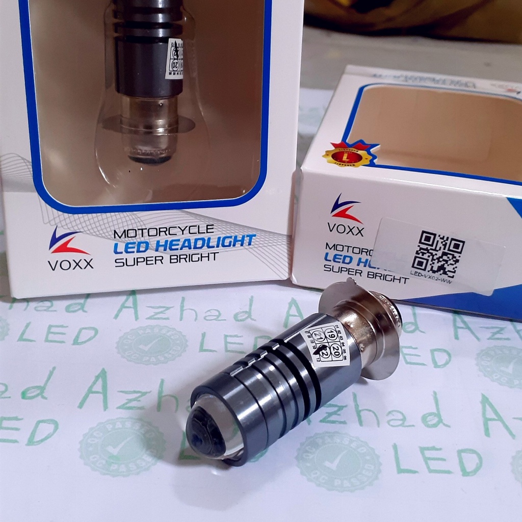 LED Laser H6 Voxx AC DC putih terang fokus lampu motor bebek matic Beat Vario Mio Supra 125 Revo