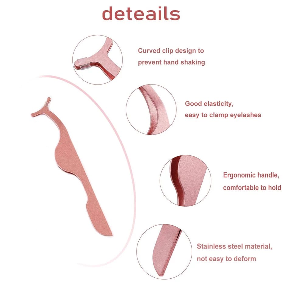 Pinset Multifungsi Bahan Stainless Steel untuk Memasang Bulu Mata Palsu / False Eyelashes Tweezers F848