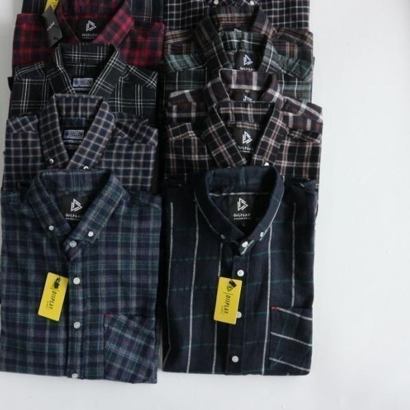 kemeja flanel pria lengan panjang Kemeja flanel pria 023 - h43, M