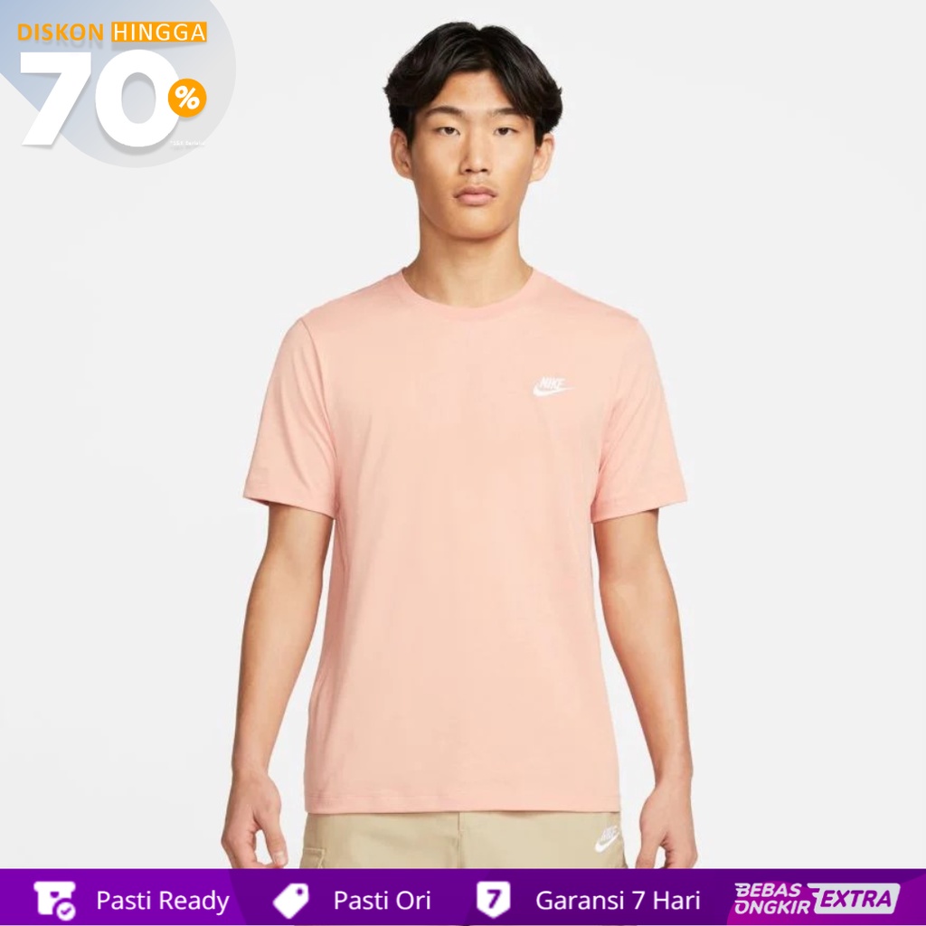 Kaos Nike Original Pria Sportswear Club Basic Tee - Light Mather Root