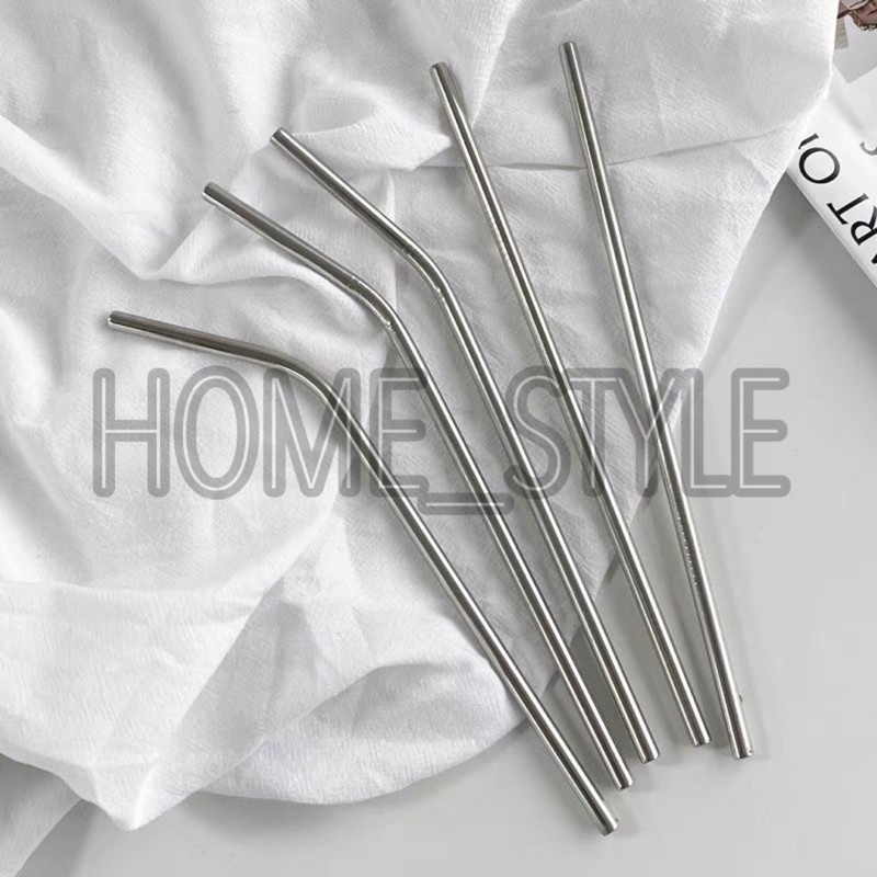 SEDOTAN STEEL STRAW / SEDOTAN STAINLESS BENGKOK LURUS SILVER 0141