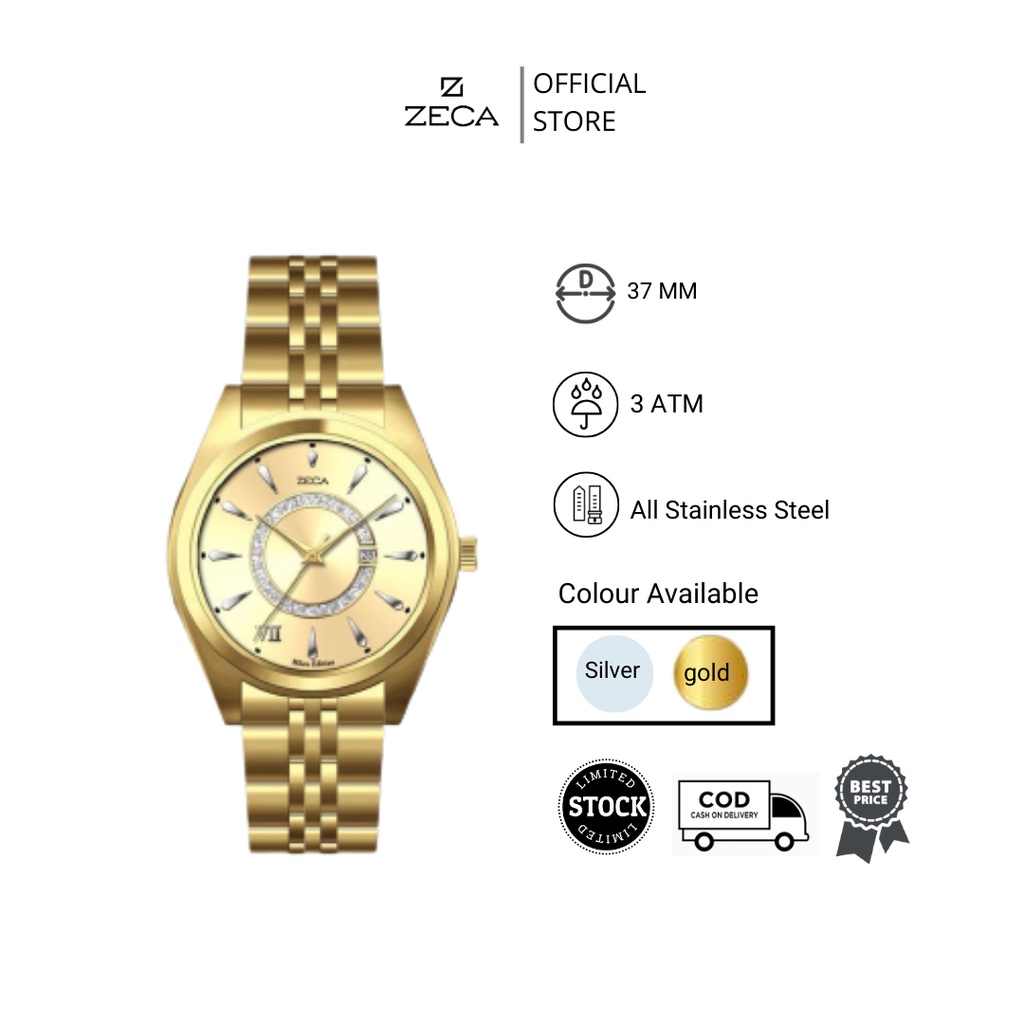Zeca  Jam Tangan Wanita Stainless Steel Analog Original Bergaransi Anti Air 1003LA series