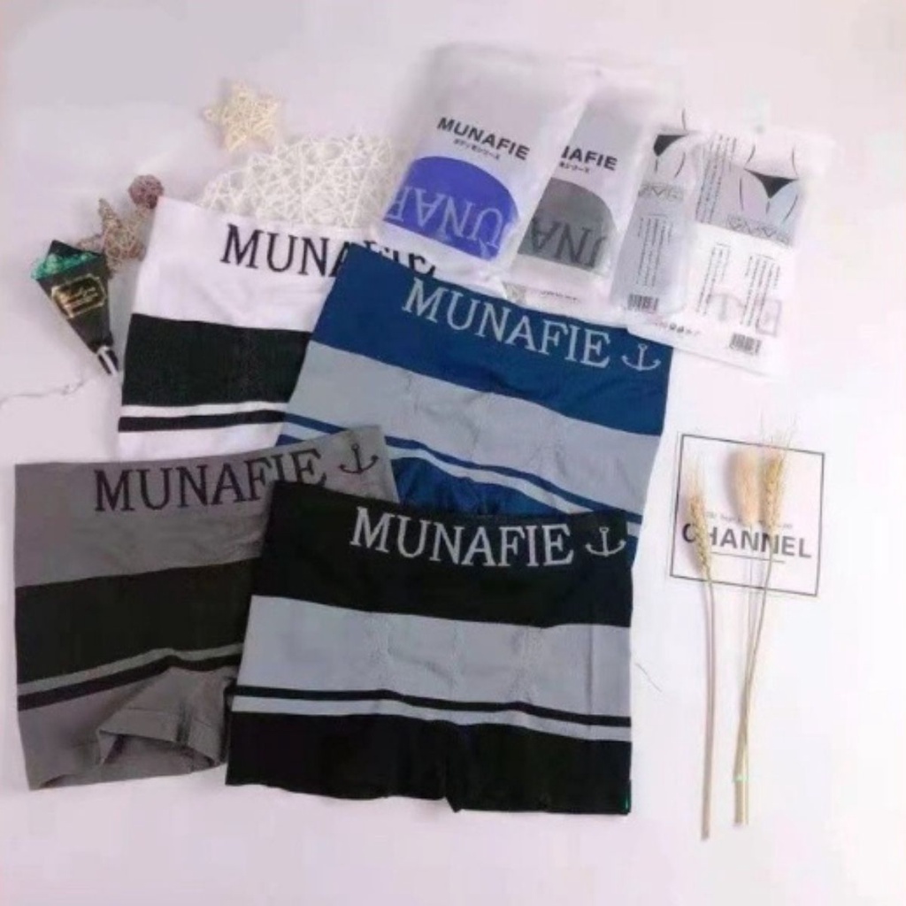 ✅COD [BBS] Boxer Garis Munafie Pria Import Celana Boxer Pria Melar