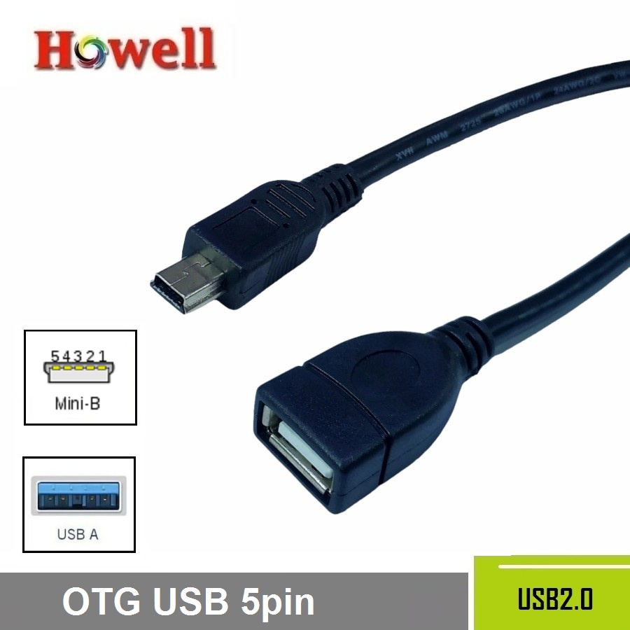 Howell Kabel Adapter OTG USB 5 pin Mini