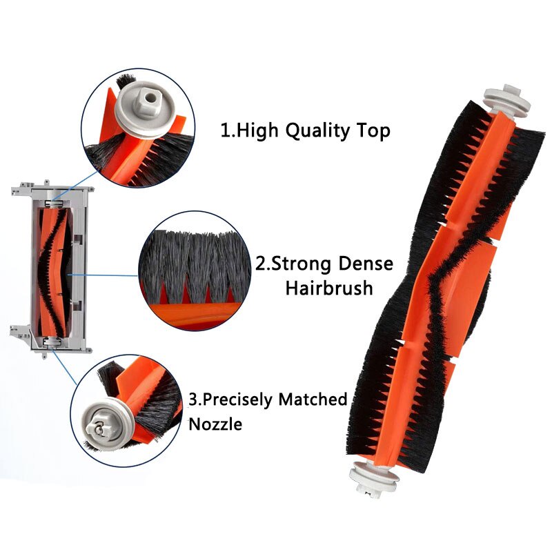 AdPow Spare Part Brush &amp; HEPA Filter Vacuum Cleaner for Xiaomi 1C 1T STYTJ01ZHM STYTJ02ZHM - White