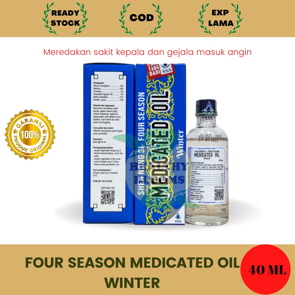 ORIGINAL Medicated Oil Winter 40ml / Winter Medicated Oil 40ml / Si Ji You