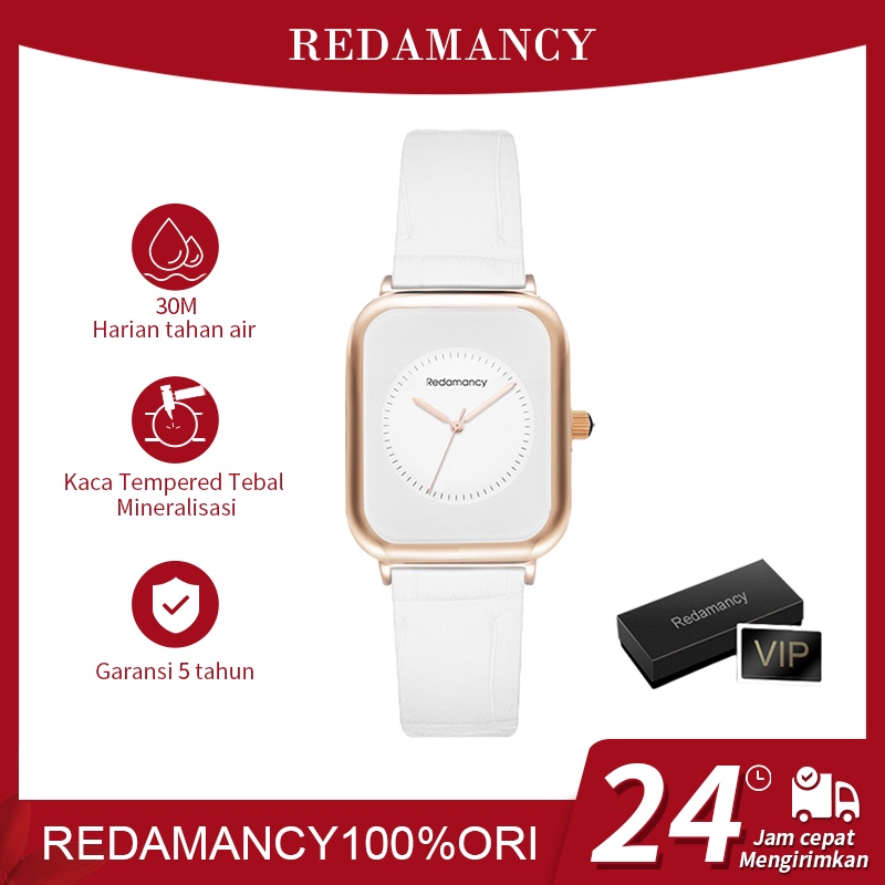 Redamancy Original jam tangan wanita  Fashion Casual Watch Tonton Kuarsa Arloji tahan air Kulit