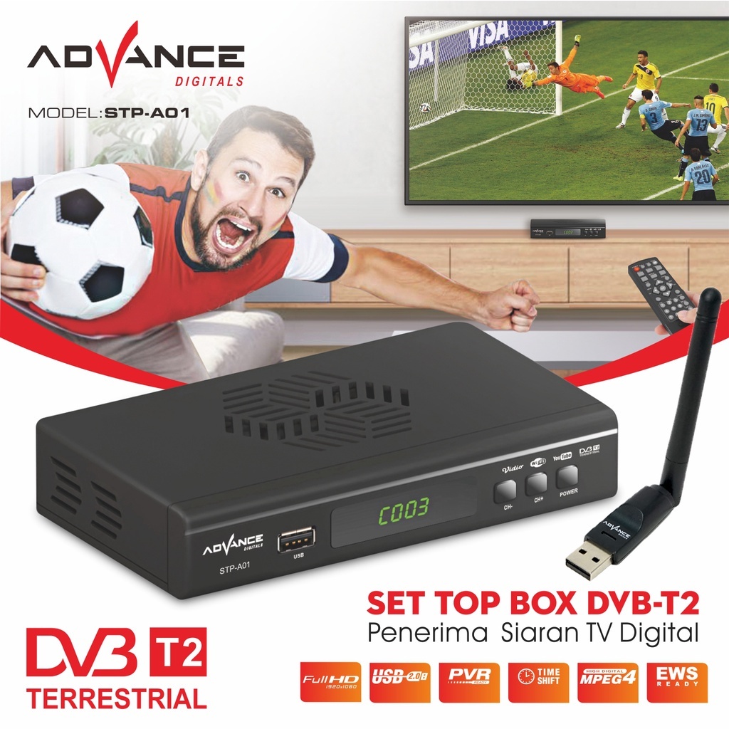 ADVANCE / LUBY / ARASHI DIGIMAXS Set Top Box STB Digital HD Crown DVB T2 01 / 02 Body Plat Besi