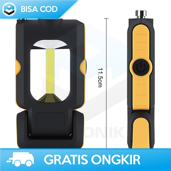 SENTER PORTABLE LAMPU CAMPING LED COB 200 LUMENS TAHAN LAMA 3xAAA ABS