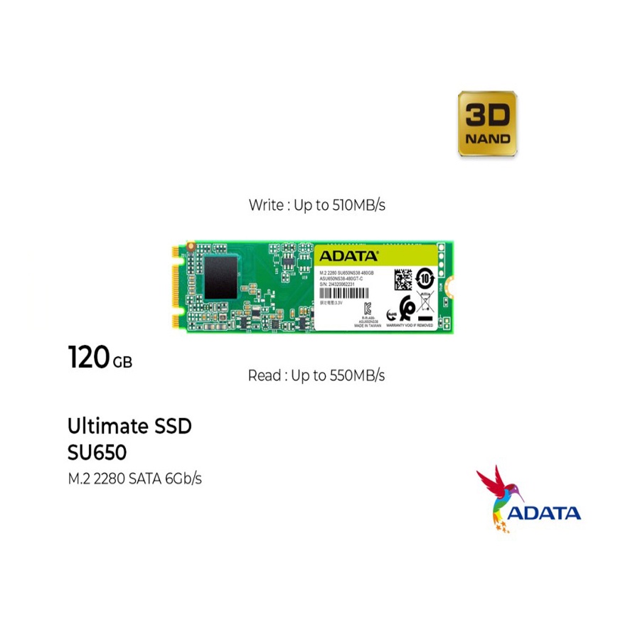 Jual Ssd Adata Ultimate Su650 120gb M2 2280 Sata 6gbs Asu650ns38 120gt C Shopee Indonesia 1309