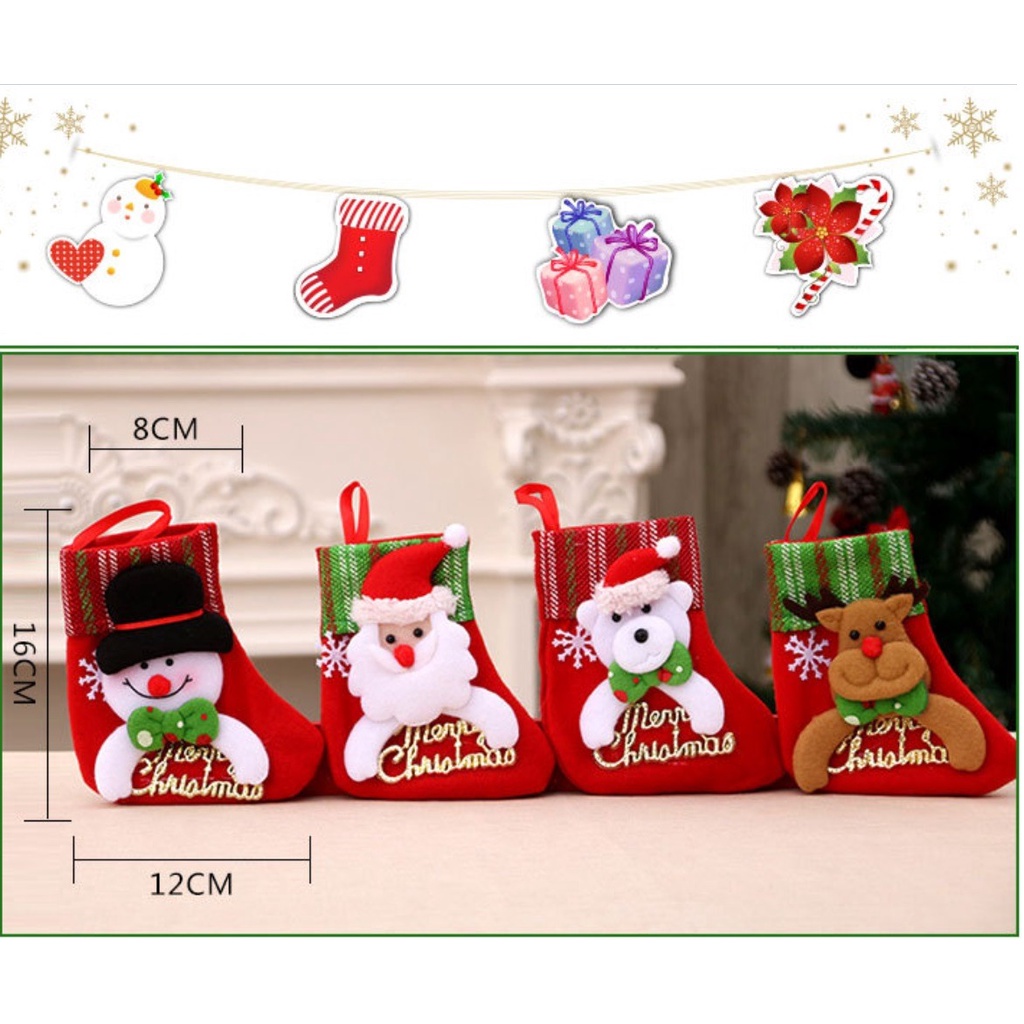 Kaos Kaki Natal Chtistmas Socks Xmas Sock Hiasan Dekorasi Rumah Pohon Natal Kantong Souvenir