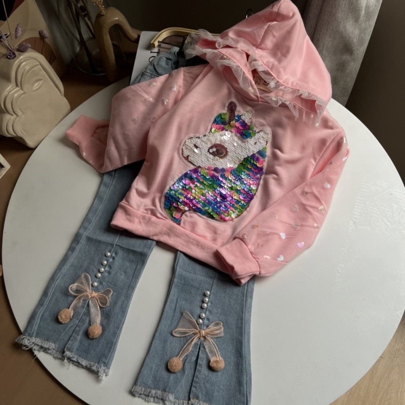 Unicorn Hoodie Set | setelan anak perempuan