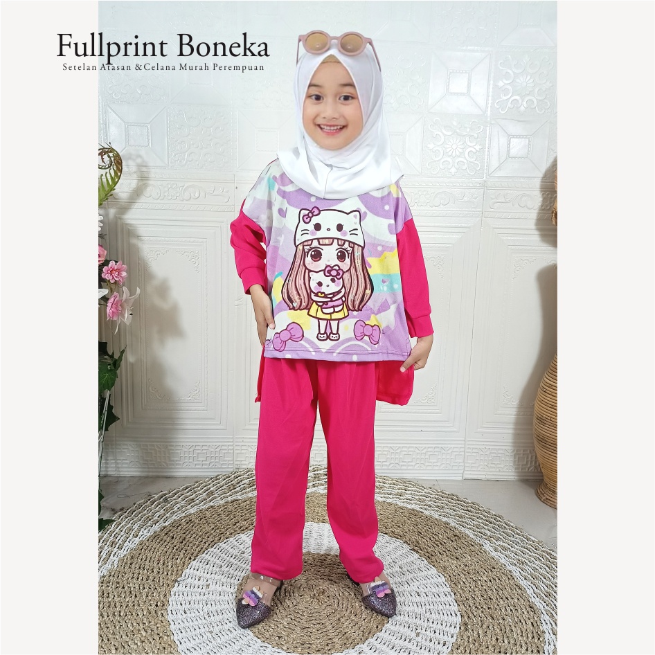 Setelan Anak Perempuan FullPrint Boneka CKids