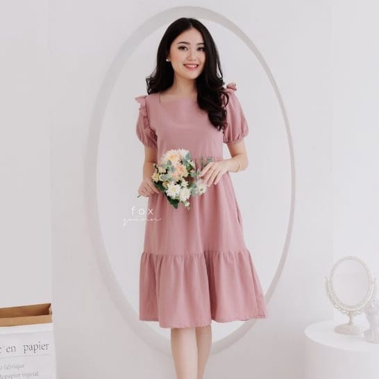 DRESS CHANTELLA/DRESS WANITA/DRESS BAHAN KATUN SHAKILLA