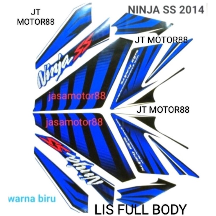 LIS BODY STIKER NINJA SS 2014 WARNA BIRU FULL BODY
