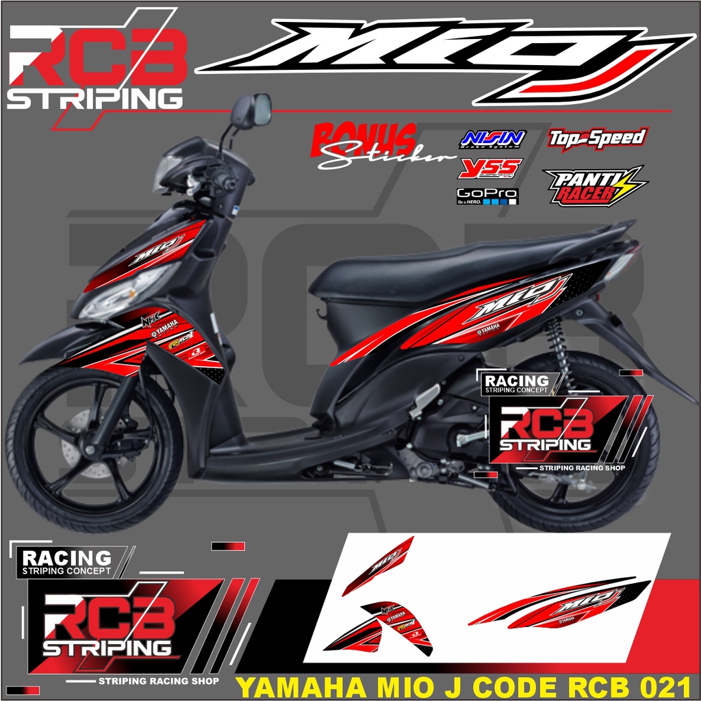 STRIPING MOTOR MIO J VARIASI MOTOR MIO J STRIPING MIO GT RCB 021