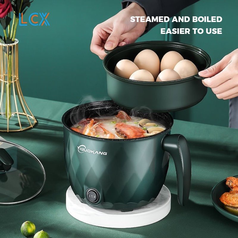 LCX Panci Listrik Multifungsi Free kukusan / Steamer Stainless Lapis Keramik Teflon cooking pot Elektrik VS-1854