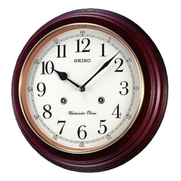 jam dinding seiko kayu original qxh202 melody wall clock dual chime