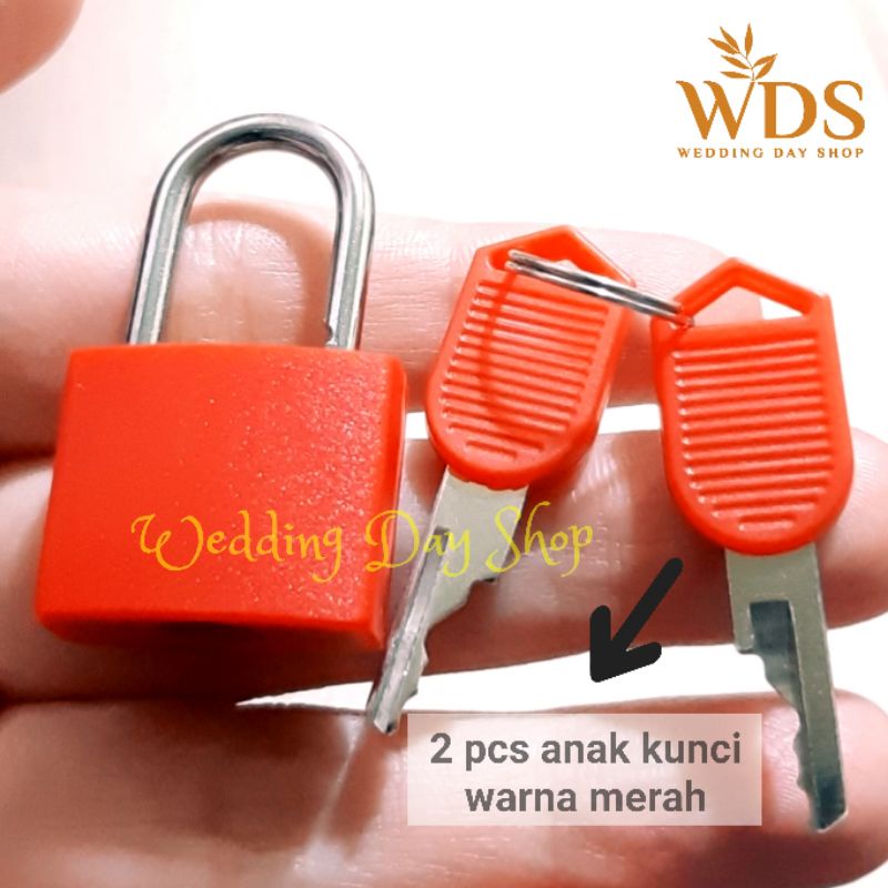 WDS GEMBOK KOPER MERAH / GEMBOK KOPER WEDDING / GEMBOK SANGJIT / GEMBOK KUNCI  / GEMBOK MERAH / GEMB