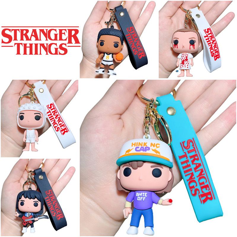 Cartoon Stranger Things Keychain Toy Cartoon Bag Pendant Keyring Doll Kids Gift Decorate